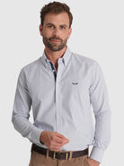 Camisa Algodão Azul Manga Comprida Regular Fit Mr. Blue