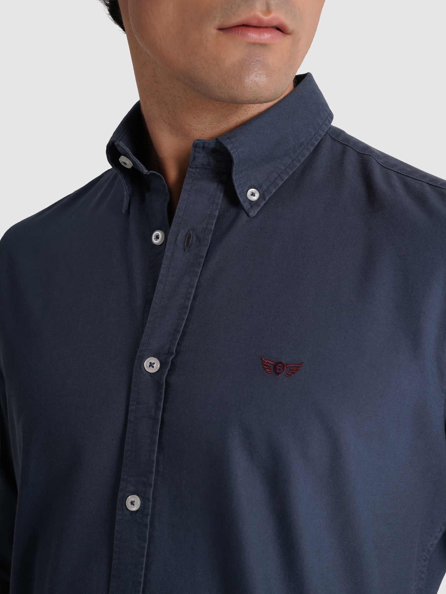 Camisa Algodão Azul Manga Comprida Regular Fit Mr. Blue