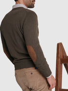 Pullover Lã Verde Com Cotoveleira Regular Fit Mr. Blue