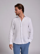 CAMISA LINHO BRANCA MANGA COMPRIDA TAILORED FIT MARK BELLUCCI