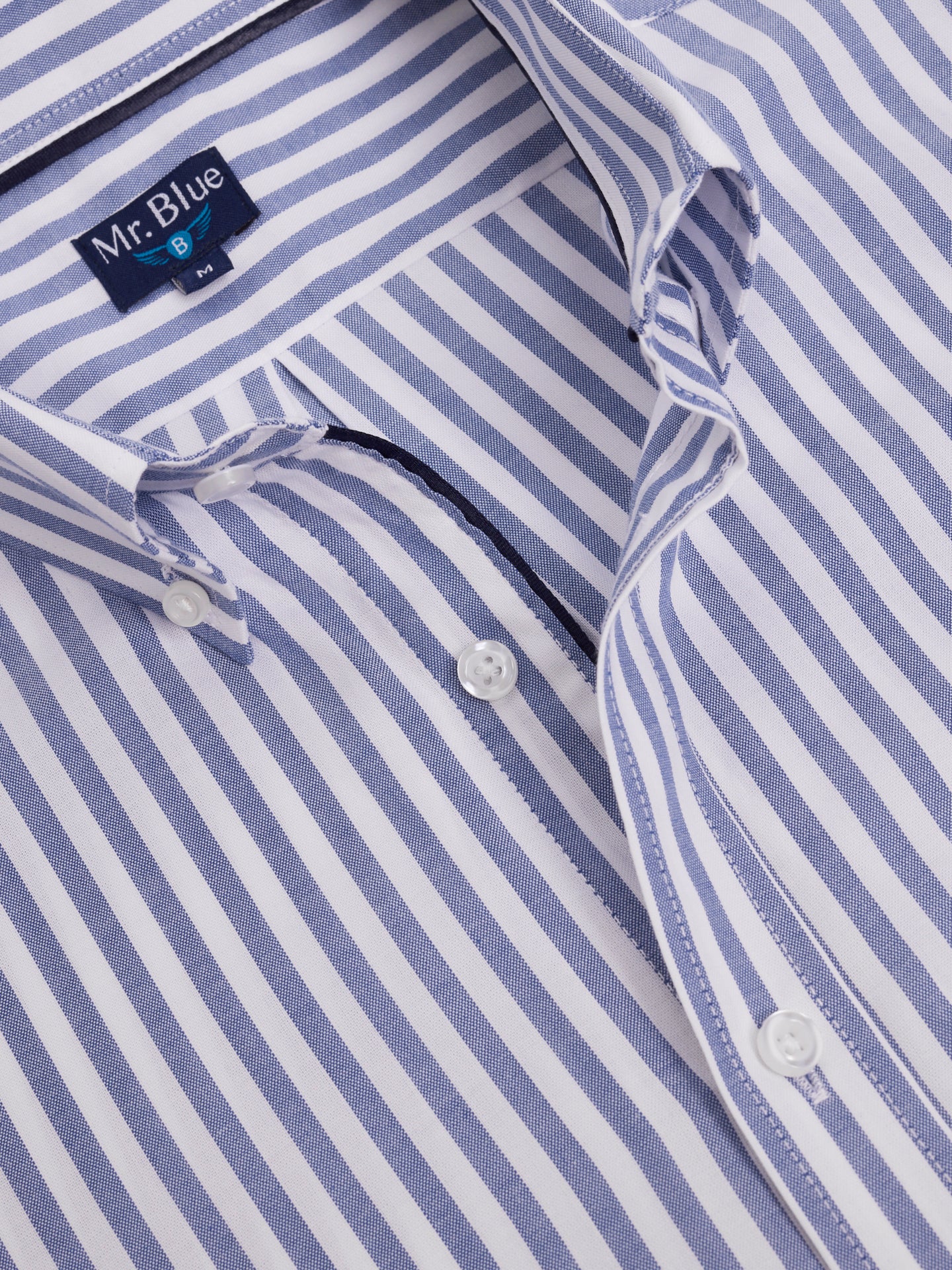 Camisa Algodão Azul Manga Comprida Regular Fit Mr. Blue