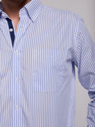 Camisa Algodão Azul Manga Comprida Regular Fit Mr. Blue