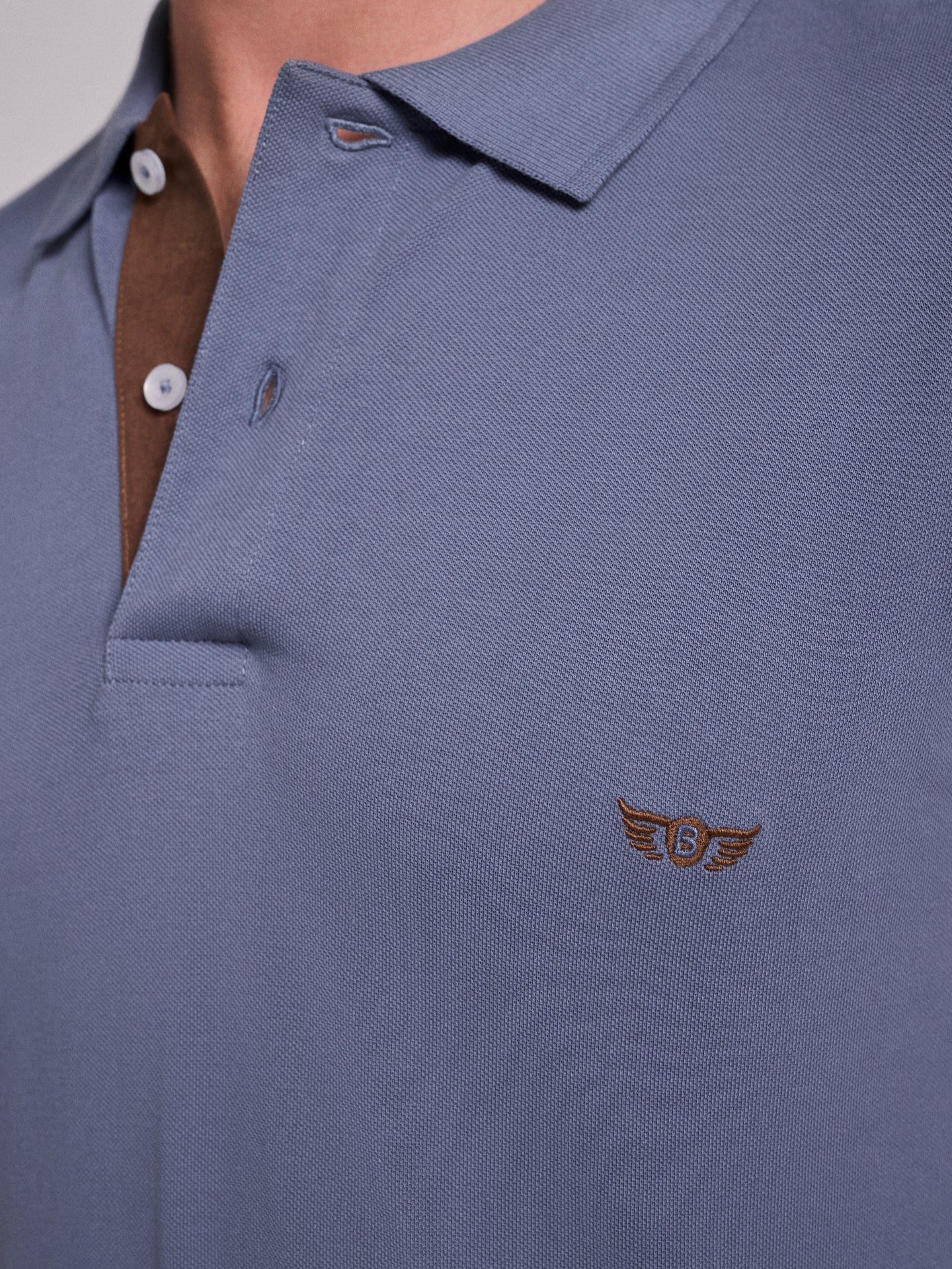 Polo Azul Manga Curta Regular Fit Mr. Blue