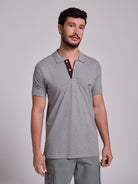 Polo Cinzento Manga Curta Regular Fit Mr. Blue