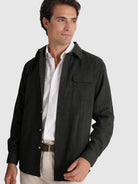 Sobrecamisa Lã Verde Manga Comprida Regular Fit Mr. Blue