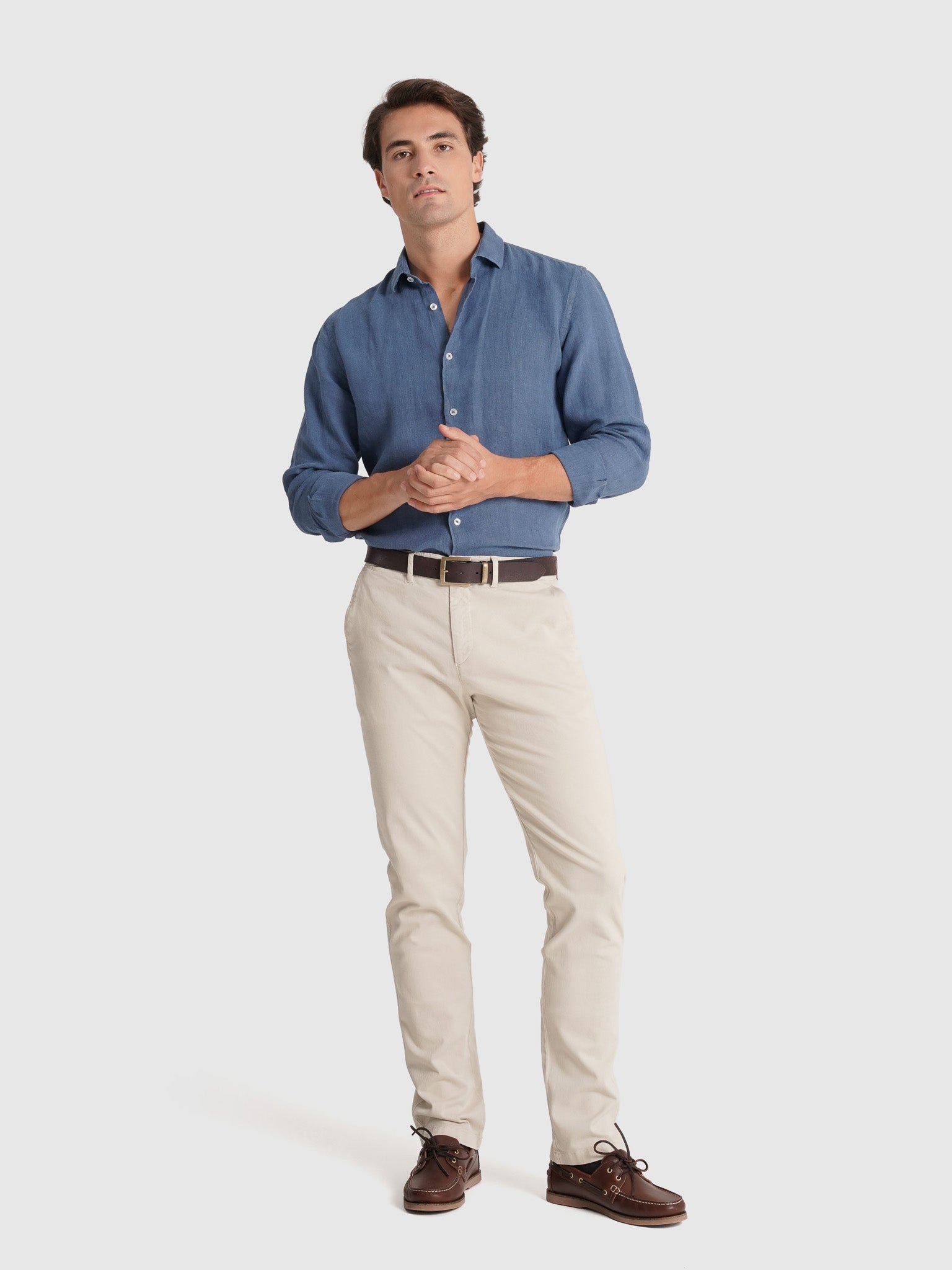 Calça Beges Regular Fit Mr. Blue