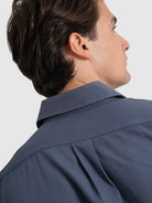 BLUE COTTON SHIRT LONG SLEEVE REGULAR FIT MARK BELLUCCI