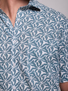 Camisa Linho Verde Manga Curta Regular Fit Mr. Blue