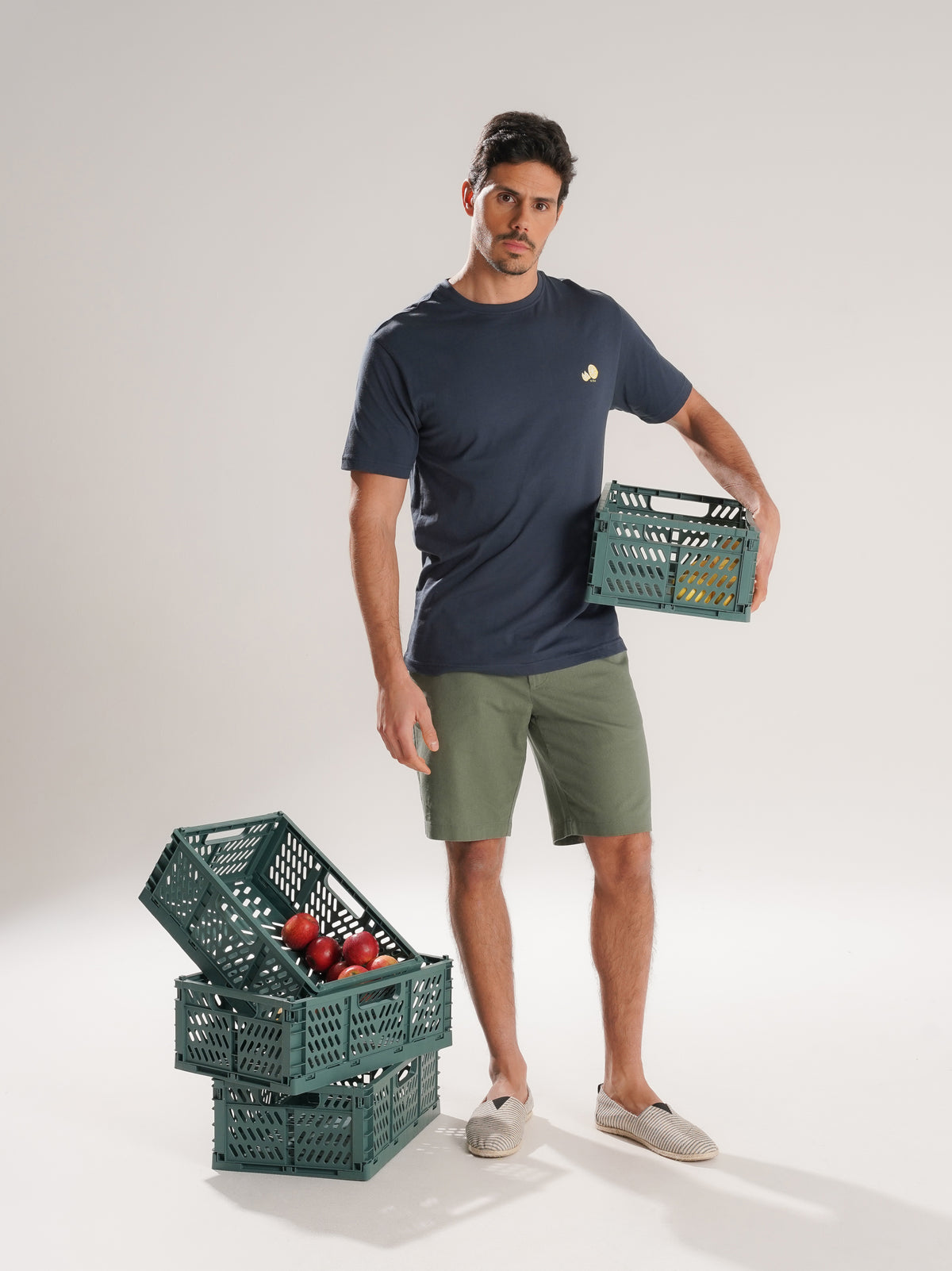 CALÇÕES REGULAR FIT VERDES LISOS MR. BLUE