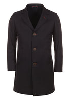 SOBRETUDO LÃ LISO COMPRIDO COM DETALHE NA GOLA - Mr Blue