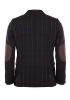 Blazer de lã com quadrados grandes azul - Mr Blue