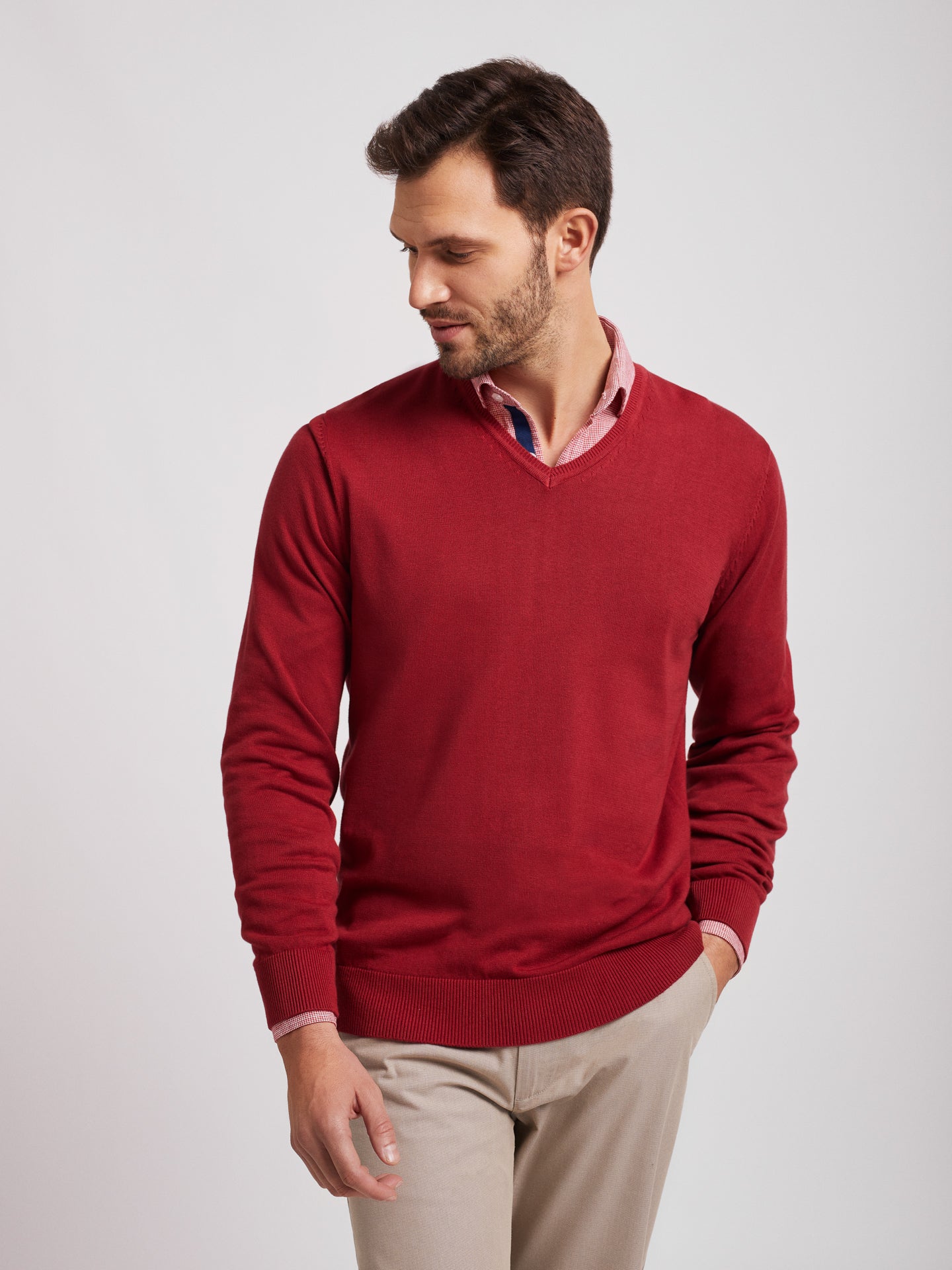 Camisola 100% Algodão com Decote em V - Mr Blue