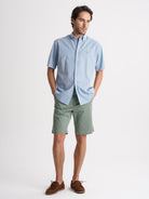 Camisa Regular Fit Twill Azul Mr. Blue